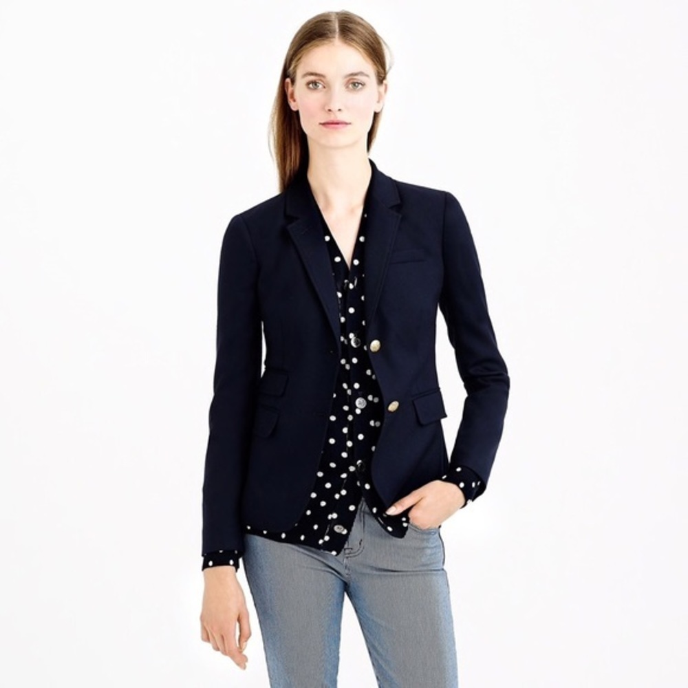J. Crew Navy Wool Schoolboy Blazer